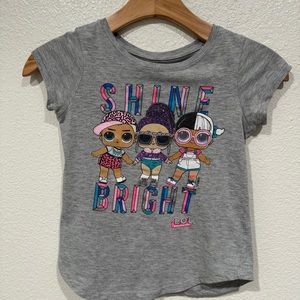 kids lol surprise doll grey shine bright graphic short sleeve t shirt top